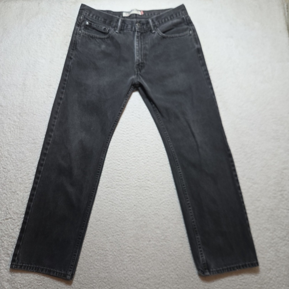 Vintage Y2K Levi's 505 Jeans Straight Fit Size 34x29 Black Denim Faded